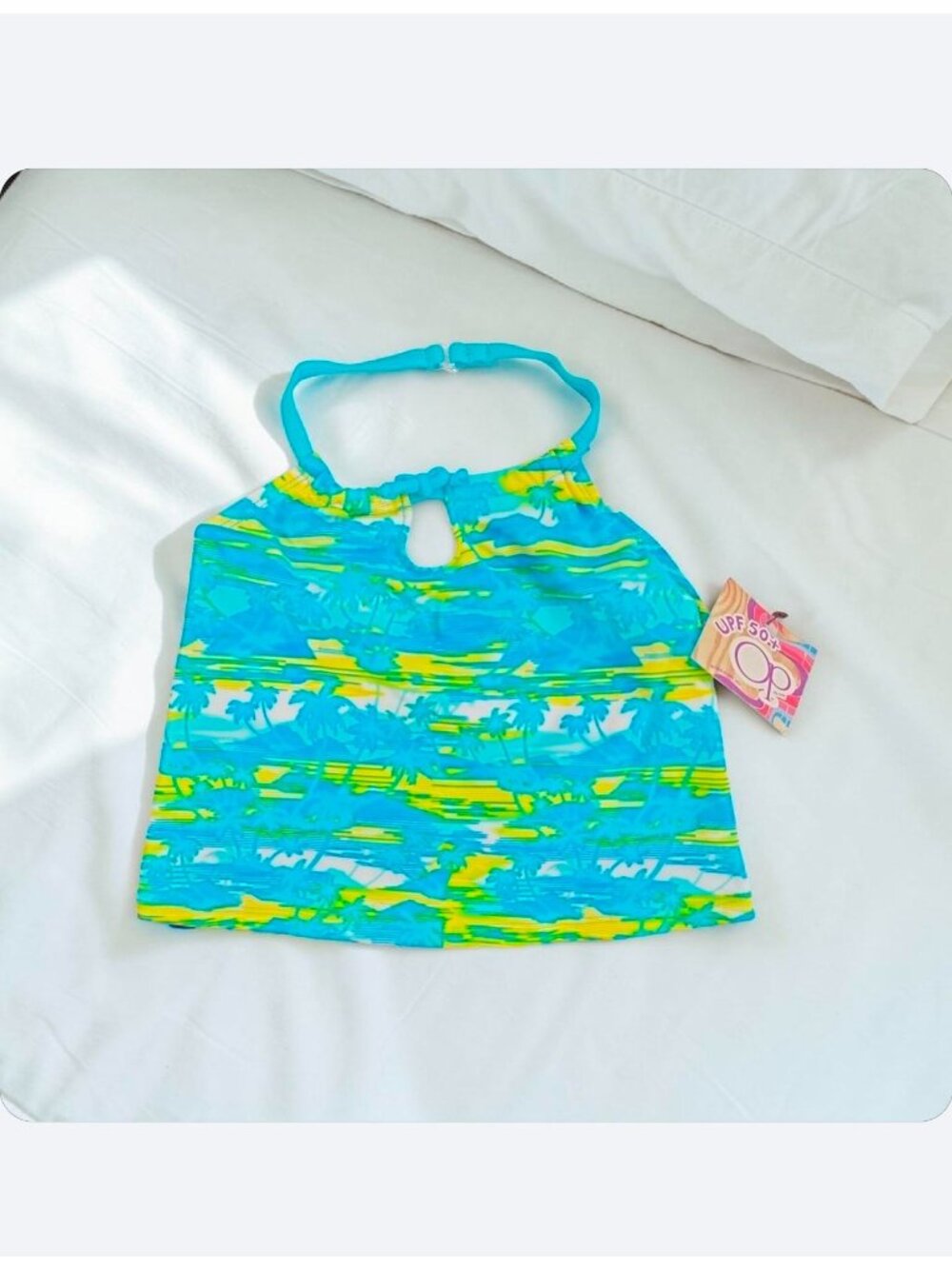 Baby Girls Two-Piece Tankini Swimsuit With Palm Print & UPF 50+ Sun Protection - Picture 7 of 10